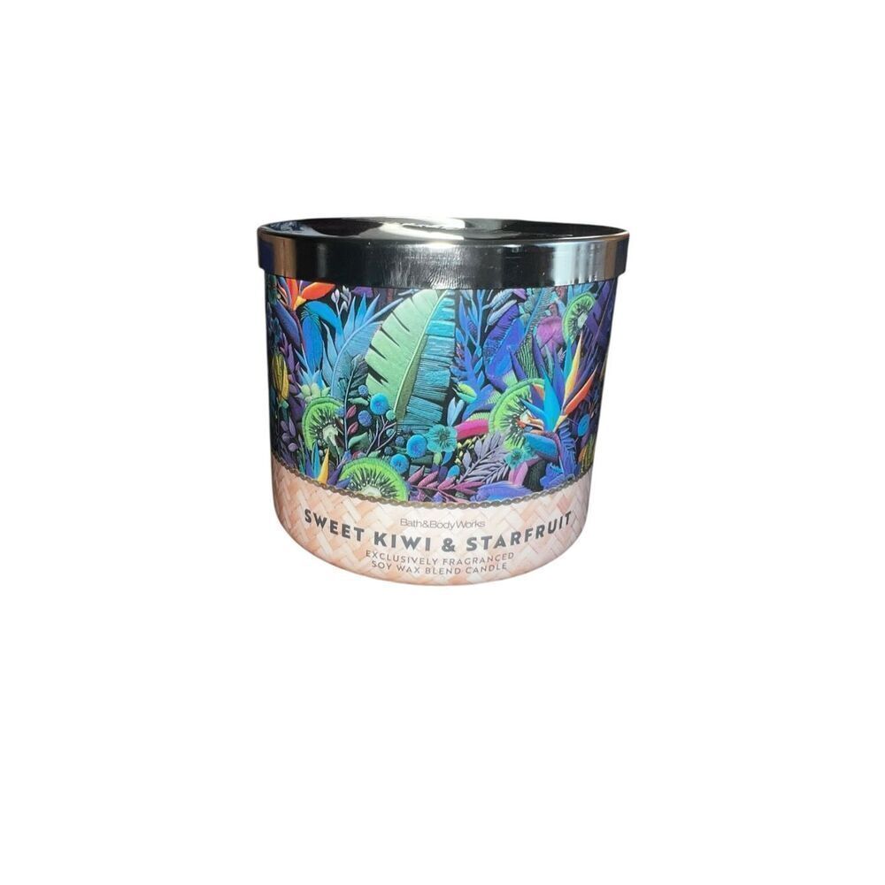 Bath & Body Works SWEET KIWI STARFRUIT 3 Wick Candle 14.5oz Brand New